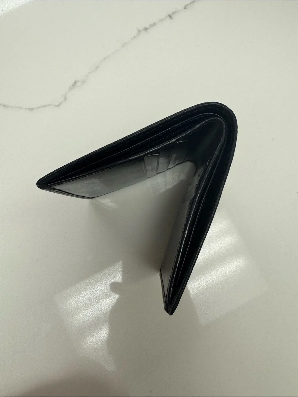 Bosca Black Pebbled Leather Bi-Fold Wallet